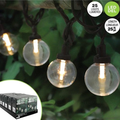 G40 High Voltage String with 25 White Warm Globe LED Light 25 Ft