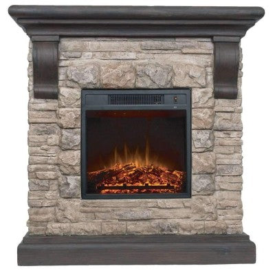 1500W Faux Stone Fireplace