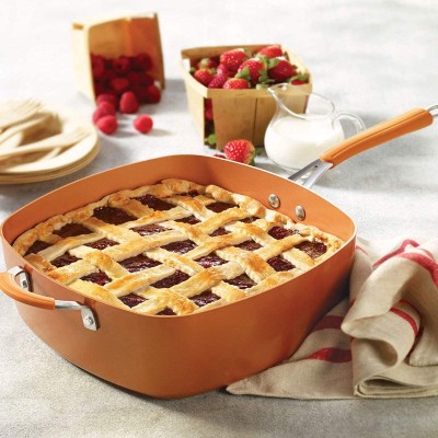 Starfrit EcoCopper - 11" (28 cm) Deep Square Pan with Lid