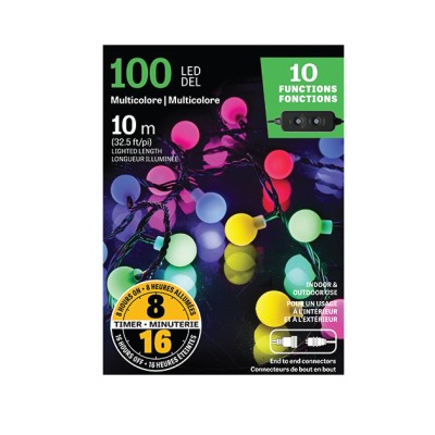 100 G18 Frosted Globe Multi-function LED String Lights with Timer