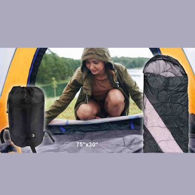 Sleeping bag -Adult With hat Grey